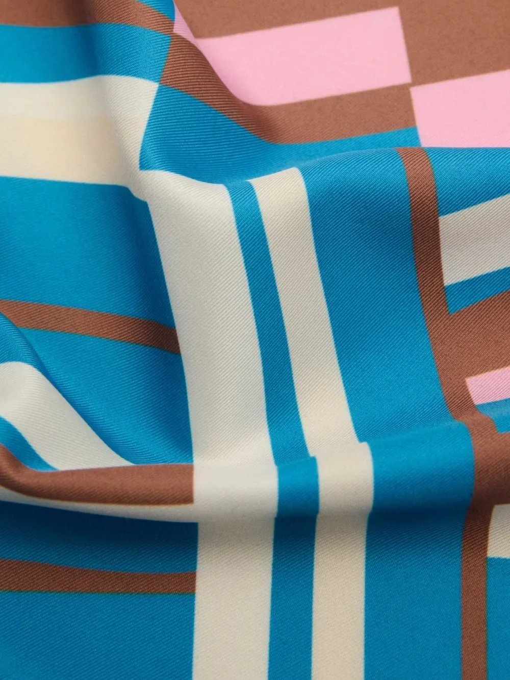 Mango scarf Blue & Brown abstract print